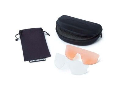 MADISON Stealth Glasses - 3 pack - gloss white / fire mirror / amber & clear lens click to zoom image
