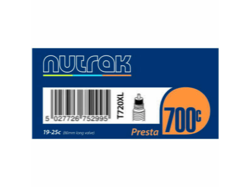 NUTRAK 700 x 19 - 25C Presta 80 mm long valve inner tube click to zoom image