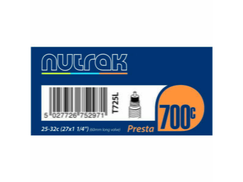 NUTRAK 700 x 25 - 32C Presta 60 mm long valve inner tube click to zoom image